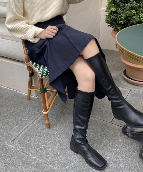 mood for a day(ムードフォーアデイ)の「square socks long boots / スクエアソックスロングブーツ(ブーツ・レディース・ブラック/ブラウン・23.5cm/24.5cm/23.0cm/24.0cm/25.0cm)」の16枚目の写真