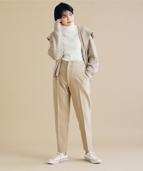 CLEARIMPRESSION (クリアインプレッション)の「圧縮ウール タックテーパードパンツ【セットアップ対応】(その他パンツ・レディース・パープル/アイボリー/キャメル・9号/7号)」の19枚目の写真