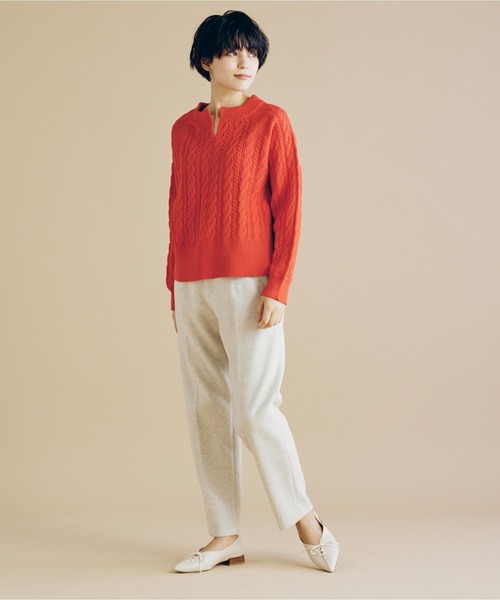 CLEARIMPRESSION (クリアインプレッション)の「圧縮ウール タックテーパードパンツ【セットアップ対応】(その他パンツ・レディース・パープル/アイボリー/キャメル・9号/7号)」の9枚目の写真