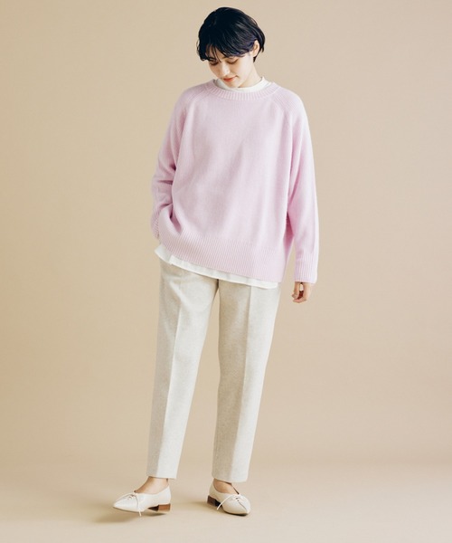 CLEARIMPRESSION (クリアインプレッション)の「圧縮ウール タックテーパードパンツ【セットアップ対応】(その他パンツ・レディース・パープル/アイボリー/キャメル・9号/7号)」の13枚目の写真