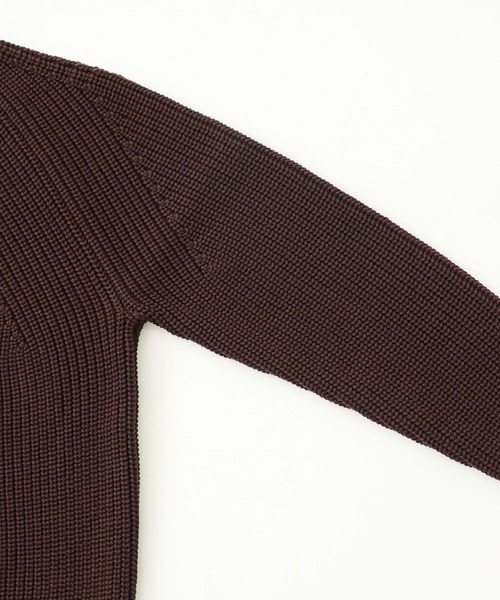 BATONER（バトナー）の「STUDIOUS別注 シグネチャークルーネックニット/EX.SIGNATURE CREW NECK（ニット/セーター・メンズ・ダークブラウン/ライトブルーグレー・3/1/2）」の12枚目の写真