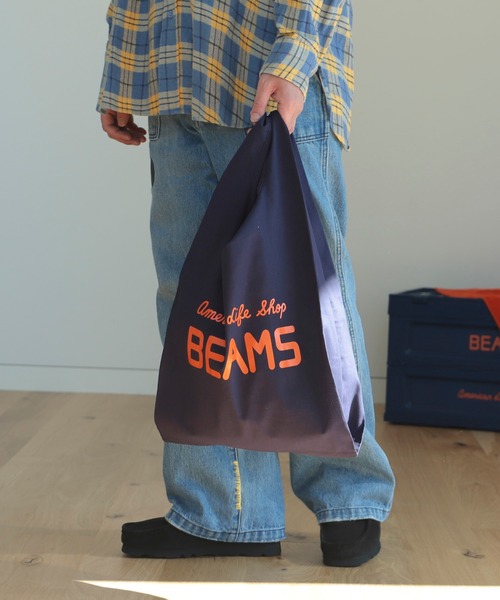 BEAMS(ビームス)の「BEAMS / 『45th Classic Logo Products』 PACKABLE TOTE BAG(トートバッグ・メンズ・ブラック/ネイビー/ナチュラル・ONE SIZE)」の3枚目の写真