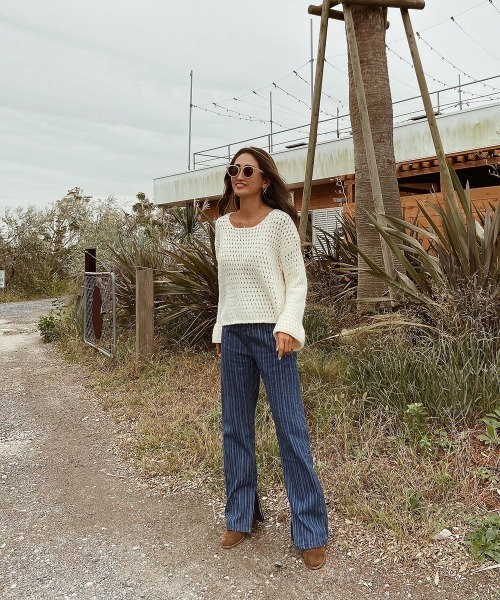 esutoreja(エストレジャ)の「ストライプデザインデニム(デニムパンツ・レディース・ライトブルー/ブルー・S/M)」の19枚目の写真