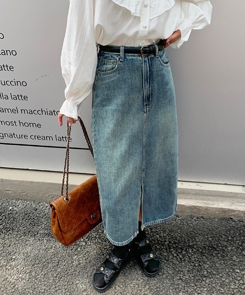 Mayree(メイリー)の「【Mayree】レトロハイウエストAラインデニムスカート 2021AW(デニムスカート・レディース・ブルー・MEDIUM/SMALL)」の7枚目の写真