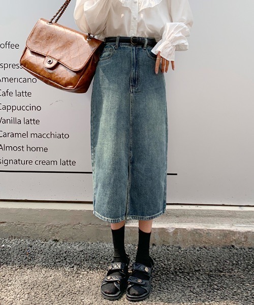Mayree(メイリー)の「【Mayree】レトロハイウエストAラインデニムスカート 2021AW(デニムスカート・レディース・ブルー・MEDIUM/SMALL)」の9枚目の写真