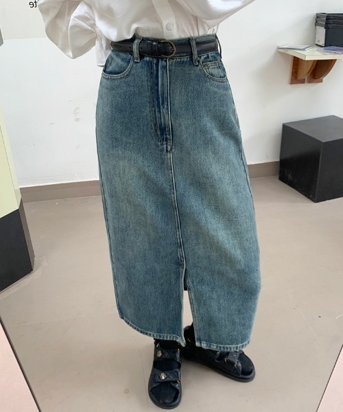 Mayree(メイリー)の「【Mayree】レトロハイウエストAラインデニムスカート 2021AW(デニムスカート・レディース・ブルー・MEDIUM/SMALL)」の10枚目の写真