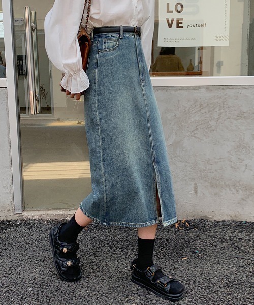 Mayree(メイリー)の「【Mayree】レトロハイウエストAラインデニムスカート 2021AW(デニムスカート・レディース・ブルー・MEDIUM/SMALL)」の15枚目の写真