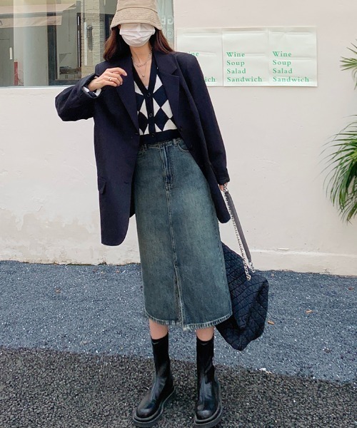 Mayree(メイリー)の「【Mayree】レトロハイウエストAラインデニムスカート 2021AW(デニムスカート・レディース・ブルー・MEDIUM/SMALL)」の17枚目の写真
