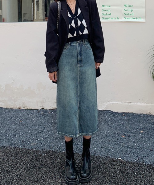 Mayree(メイリー)の「【Mayree】レトロハイウエストAラインデニムスカート 2021AW(デニムスカート・レディース・ブルー・MEDIUM/SMALL)」の18枚目の写真