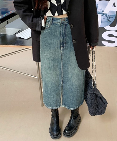 Mayree(メイリー)の「【Mayree】レトロハイウエストAラインデニムスカート 2021AW(デニムスカート・レディース・ブルー・MEDIUM/SMALL)」の20枚目の写真