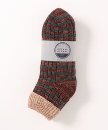 OCTAVE OCTAVE（オクターブオクターブ）の「【OCTAVE OCTAVE】裏ボアボーダー/クォーター丈ソックス/メンズ（ソックス/靴下）」