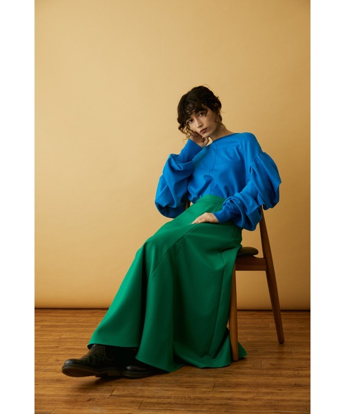 HeRIN.CYE（ヘリンドットサイ）の「Flare maxi skirt（スカート・レディース・グリーン/ブラック・FREE）」の12枚目の写真