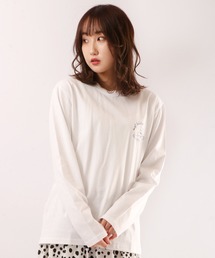 SURFドッグイラスト長袖Tシャツ