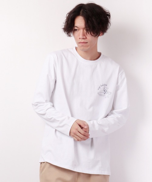 FUNALIVE(ファンアライブ)の「SURFドッグイラスト長袖Tシャツ(Tシャツ/カットソー・メンズ・ブルーグリーン/ホワイト・S/L/M)」の18枚目の写真