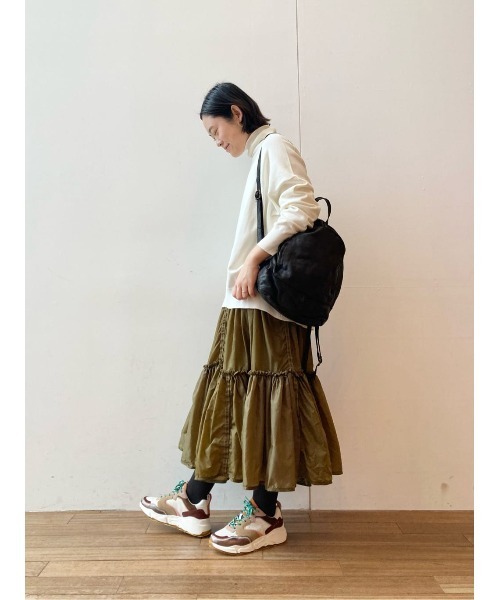 BEARDSLEY（ビアズリー）の「ドルマンシルエット コットンハイネックプルオーバー（ニット/セーター・レディース・ホワイト/ライトグレー・FREE）」の21枚目の写真