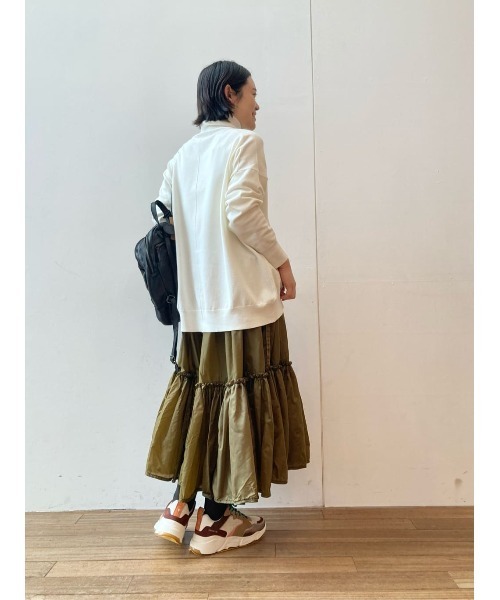 BEARDSLEY（ビアズリー）の「ドルマンシルエット コットンハイネックプルオーバー（ニット/セーター・レディース・ホワイト/ライトグレー・FREE）」の22枚目の写真