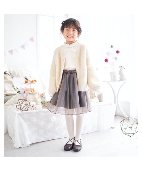 apres les cours(アプレレクール)の「2WAYラメニットカーディガン(カーディガン/ボレロ・キッズ・アイボリー/ベージュ・120/100/140)」の9枚目の写真
