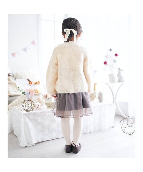 apres les cours(アプレレクール)の「2WAYラメニットカーディガン(カーディガン/ボレロ・キッズ・アイボリー/ベージュ・120/100/140)」の10枚目の写真