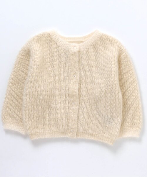 apres les cours(アプレレクール)の「2WAYラメニットカーディガン(カーディガン/ボレロ・キッズ・アイボリー/ベージュ・120/100/140)」の3枚目の写真