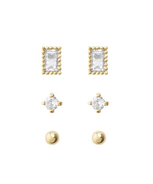 ANEMONE（アネモネ）の「ビジュー×メタルピアス[3ペアセット]（ピアス（両耳用）・レディース・ゴールド/ピンクゴールド・FREE）」の2枚目の写真