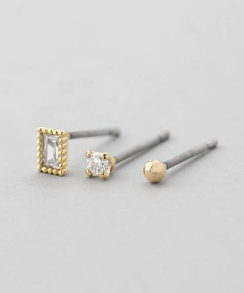 ANEMONE（アネモネ）の「ビジュー×メタルピアス[3ペアセット]（ピアス（両耳用）・レディース・ゴールド/ピンクゴールド・FREE）」の7枚目の写真