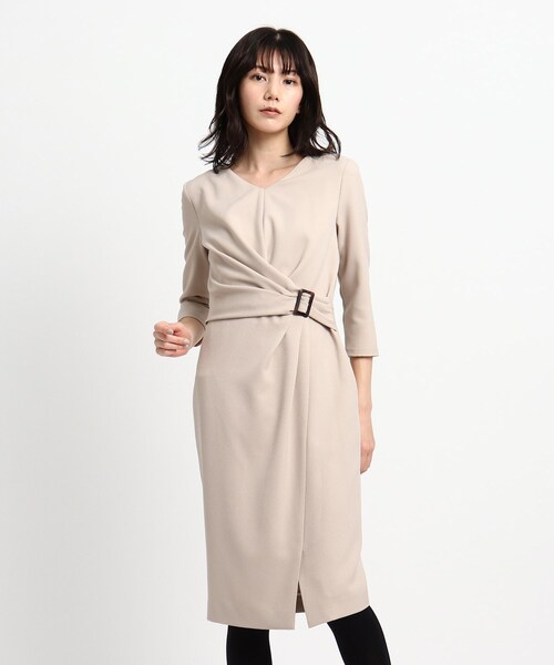 セール Chance クードシャンス のワンピース 洗える 日本製 ワンピース ジョーゼット ワンピース ドレス ウエストバックルワンピース ワンピース De Coup Chance クードシャンス のファッション イニシャル 売る