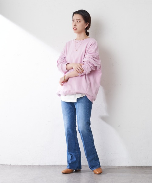 SHENERY（シーナリー）の「バックV裏毛プルオーバー（Tシャツ/カットソー・レディース・オフホワイト/グレー系その他/ピンク・FREE）」の21枚目の写真