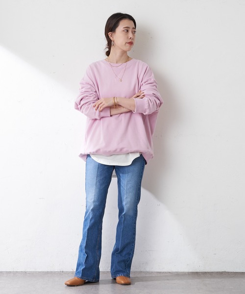 SHENERY（シーナリー）の「バックV裏毛プルオーバー（Tシャツ/カットソー・レディース・オフホワイト/グレー系その他/ピンク・FREE）」の8枚目の写真