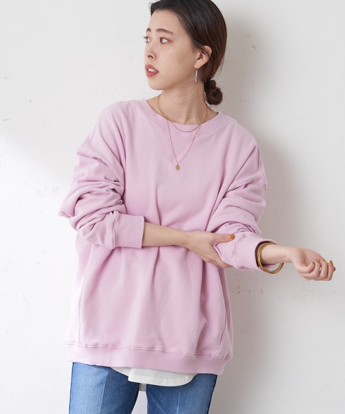 SHENERY（シーナリー）の「バックV裏毛プルオーバー（Tシャツ/カットソー・レディース・オフホワイト/グレー系その他/ピンク・FREE）」の14枚目の写真