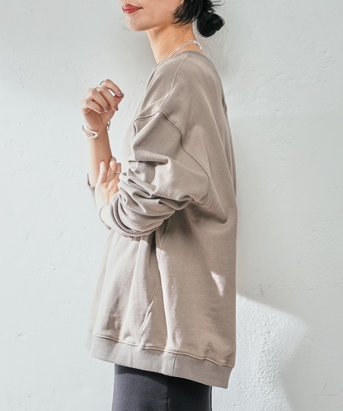 SHENERY（シーナリー）の「バックV裏毛プルオーバー（Tシャツ/カットソー・レディース・オフホワイト/グレー系その他/ピンク・FREE）」の4枚目の写真