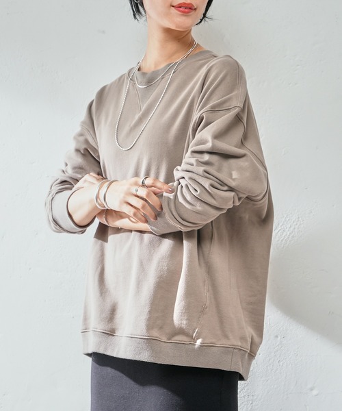 SHENERY（シーナリー）の「バックV裏毛プルオーバー（Tシャツ/カットソー・レディース・オフホワイト/グレー系その他/ピンク・FREE）」の11枚目の写真