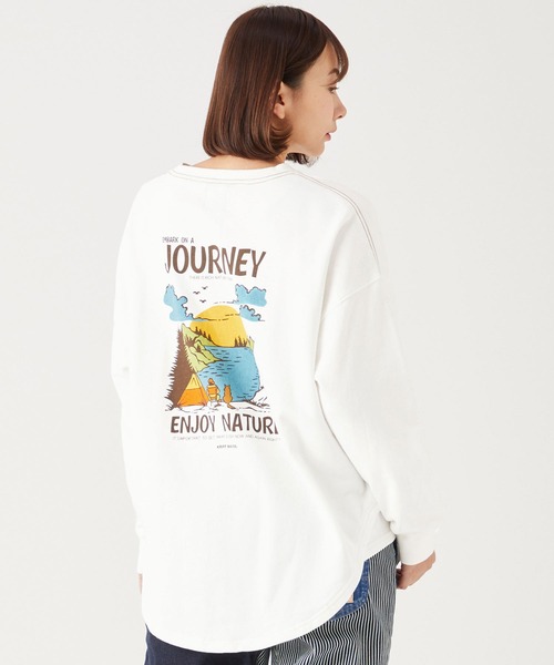 KRIFF MAYER Lady's Collection(クリフメイヤーレディースコレクション)の「ビッグシルエットミニ裏毛クルー(スウェット・レディース・ネイビー/オフホワイト/サックスブルー/オレンジ/その他5/カラフル・MEDIUM/LARGE)」の2枚目の写真