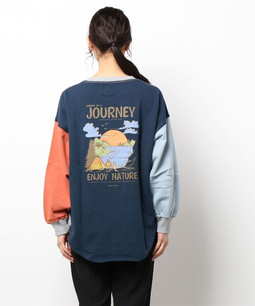 KRIFF MAYER Lady's Collection(クリフメイヤーレディースコレクション)の「ビッグシルエットミニ裏毛クルー(スウェット・レディース・ネイビー/オフホワイト/サックスブルー/オレンジ/その他5/カラフル・MEDIUM/LARGE)」の6枚目の写真