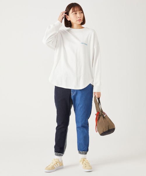 KRIFF MAYER Lady's Collection(クリフメイヤーレディースコレクション)の「ビッグシルエットミニ裏毛クルー(スウェット・レディース・ネイビー/オフホワイト/サックスブルー/オレンジ/その他5/カラフル・MEDIUM/LARGE)」の18枚目の写真