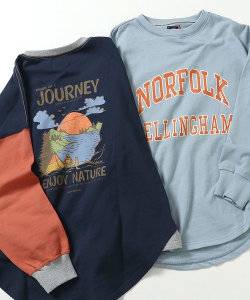 KRIFF MAYER Lady's Collection(クリフメイヤーレディースコレクション)の「ビッグシルエットミニ裏毛クルー(スウェット・レディース・ネイビー/オフホワイト/サックスブルー/オレンジ/その他5/カラフル・MEDIUM/LARGE)」の19枚目の写真