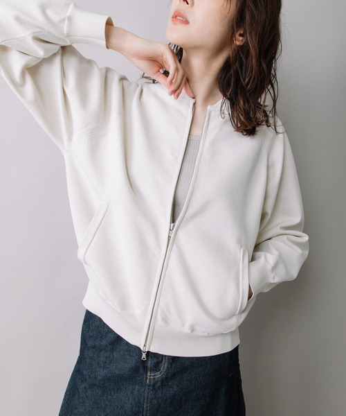 Munich(ミューニック)の「Munich(ミューニック) ジップブルゾン/MN221K06(ブルゾン・レディース・ブラック/アイボリー・FREE)」の2枚目の写真