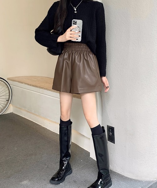 Dita Muaj.（ディータムアージュ）の「レザー風ショートパンツ（その他パンツ・レディース・ブラック/ブラウン・FREE）」の12枚目の写真