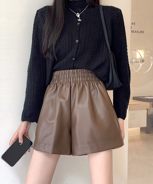 Dita Muaj.（ディータムアージュ）の「レザー風ショートパンツ（その他パンツ・レディース・ブラック/ブラウン・FREE）」の4枚目の写真