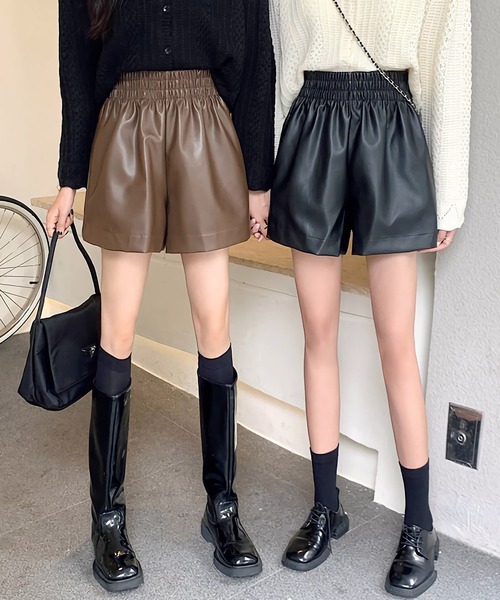 Dita Muaj.（ディータムアージュ）の「レザー風ショートパンツ（その他パンツ・レディース・ブラック/ブラウン・FREE）」の6枚目の写真