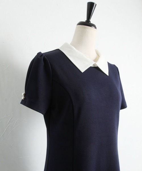 tocco closet（トッコ クローゼット）の「襟付き袖口パール装飾