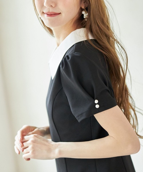 tocco closet（トッコ クローゼット）の「襟付き袖口パール装飾