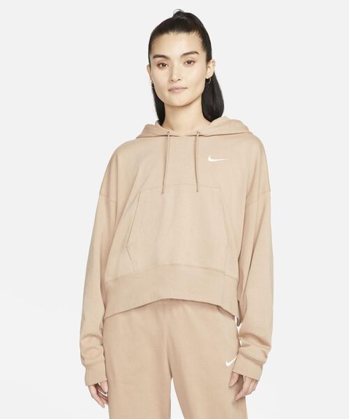 NIKE(ナイキ)の「《セットアップ対応商品》ナイキ スポーツウェア ウィメンズ オーバーサイズド ジャージー プルオーバー パーカー / Nike Sportswear Women's Oversized Jersey Pullover Hoodie(パーカー・レディース・カーキ系1/ブラック/クリーム・S/M/L/2XL/XL/XS)」の6枚目の写真