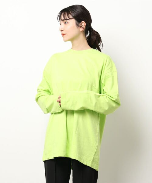 GENXDER(ノンジェンダー)の「【genxder】ユニセックス綿100%無地ゆったりダメージロング袖T(Tシャツ/カットソー・メンズ・ダークグレー/グレー/ライトグリーン/ブラック/ホワイト・X-LARGE/LARGE/MEDIUM)」の12枚目の写真