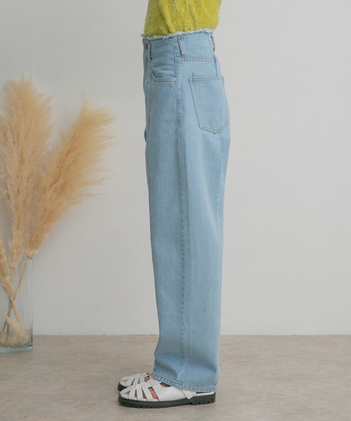 KBF（ケイビーエフ）の「リメイクフリンジストレートデニム（デニム