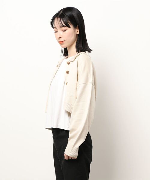 sango（sango）の「襟付きニットカーディガン（カーディガン/ボレロ・レディース・ベージュ系その他・FREE）」の2枚目の写真
