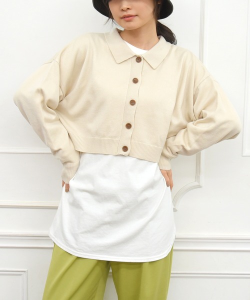 sango（sango）の「襟付きニットカーディガン（カーディガン/ボレロ・レディース・ベージュ系その他・FREE）」の8枚目の写真