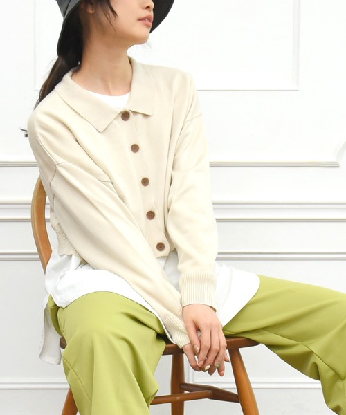 sango（sango）の「襟付きニットカーディガン（カーディガン/ボレロ・レディース・ベージュ系その他・FREE）」の12枚目の写真