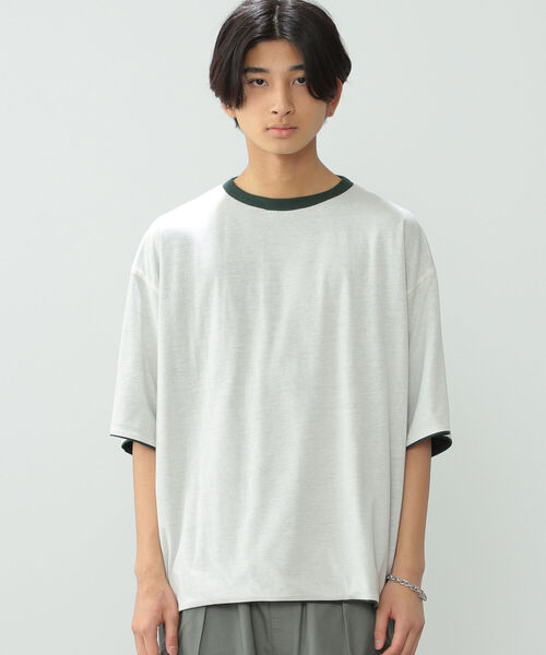 BeAMS DOT(ビームスドット)の「【WEB限定】BeAMS DOT / リバーシブル Tシャツ(Tシャツ/カットソー・メンズ・ネイビー/グリーン・MEDIUM/LARGE)」の4枚目の写真