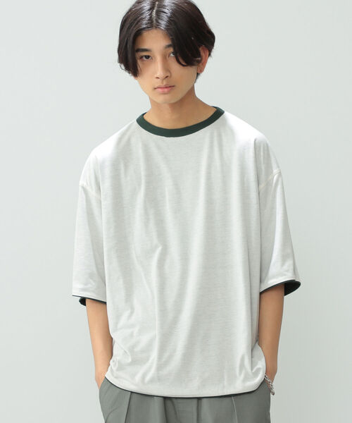 BeAMS DOT(ビームスドット)の「【WEB限定】BeAMS DOT / リバーシブル Tシャツ(Tシャツ/カットソー・メンズ・ネイビー/グリーン・MEDIUM/LARGE)」の5枚目の写真