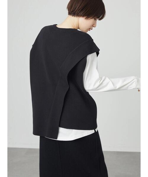 AMERICAN HOLIC(アメリカンホリック)の「アシンメトリーニットベスト(ベスト・レディース・ブラック/ライトベージュ・M/L)」の10枚目の写真